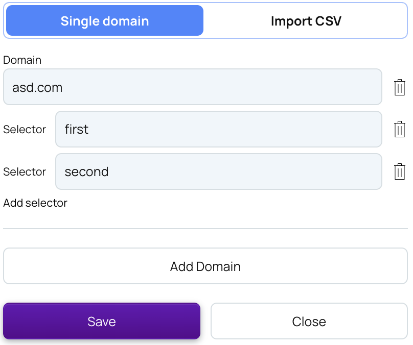 Add domains