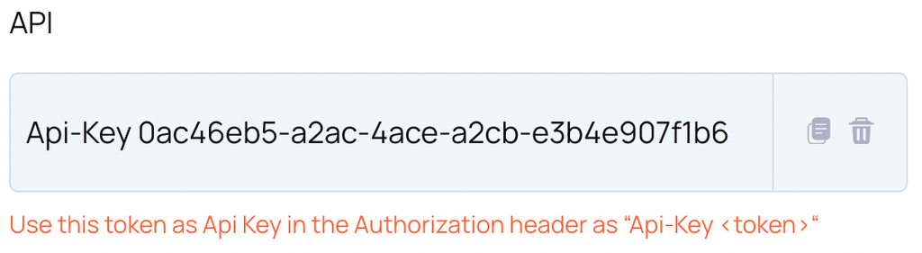 Copy API key