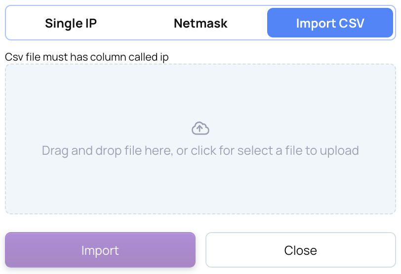 Import in csv