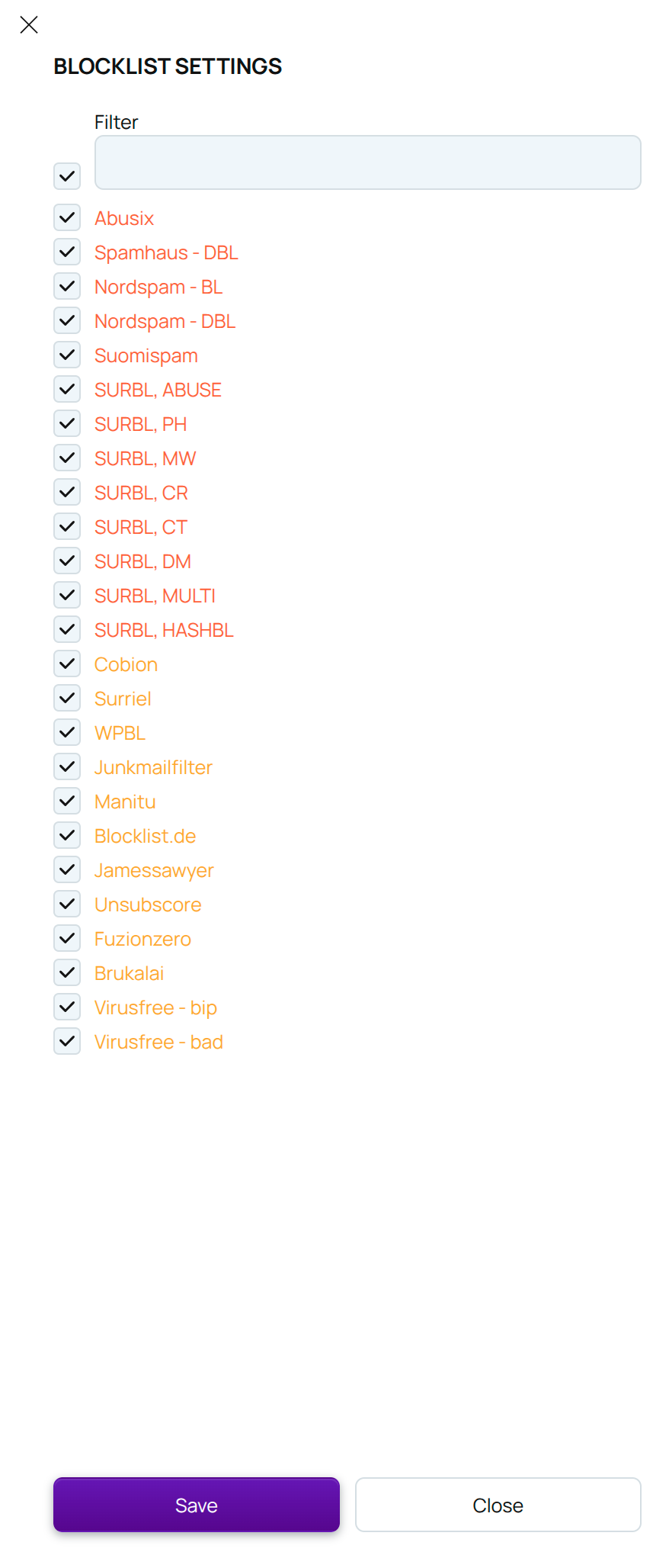 Domain settings