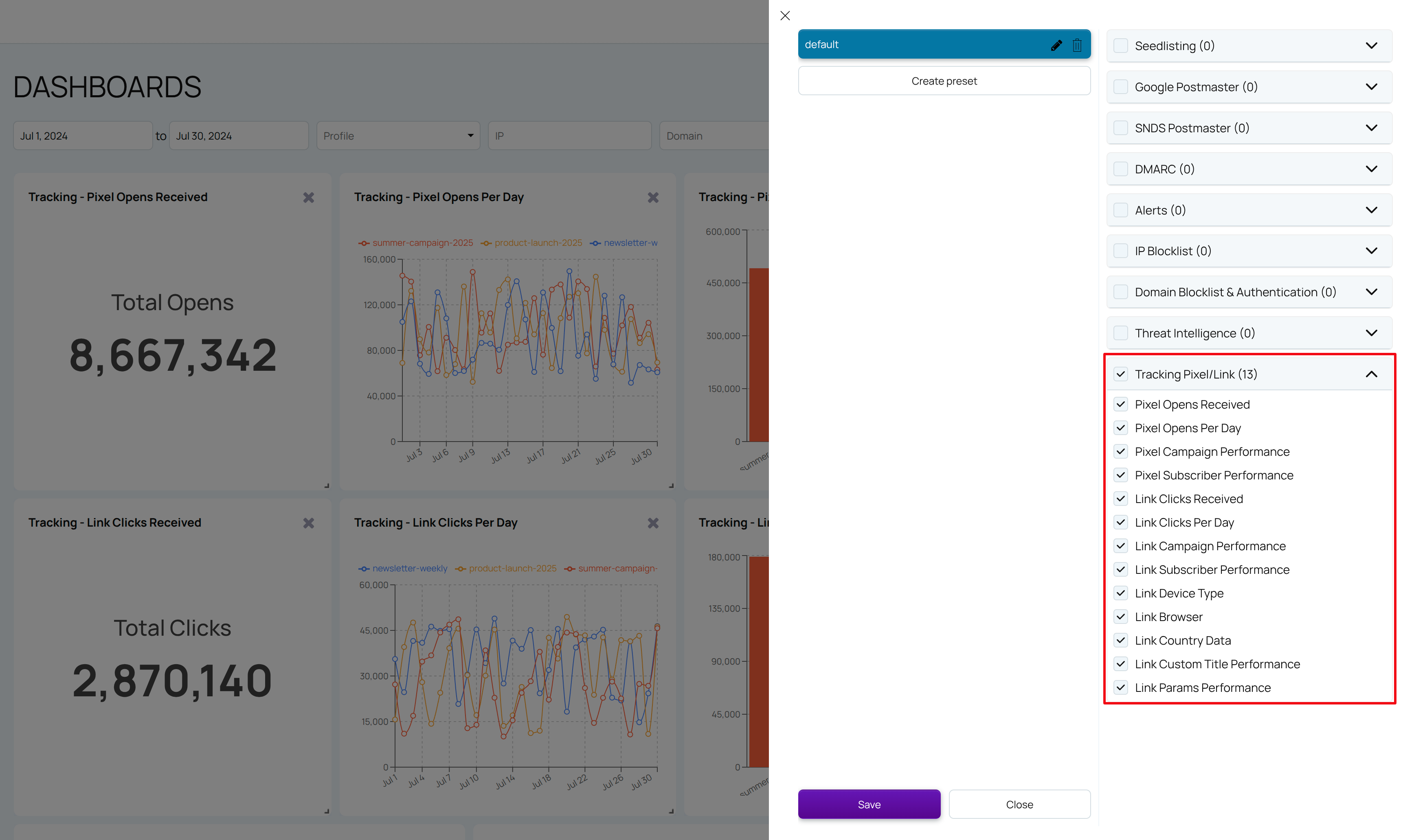 View Tracking Common Dashboards