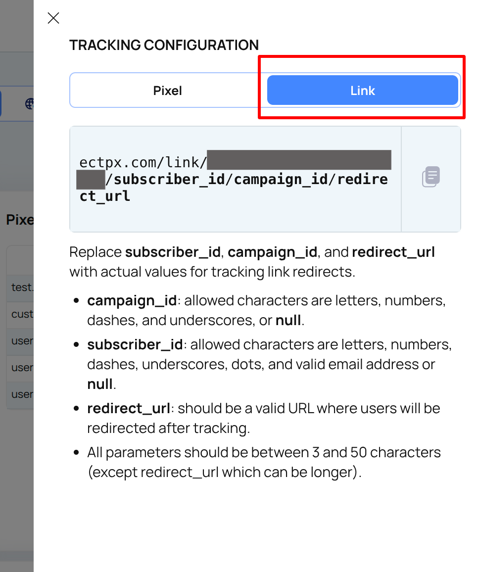 Select Link Tab