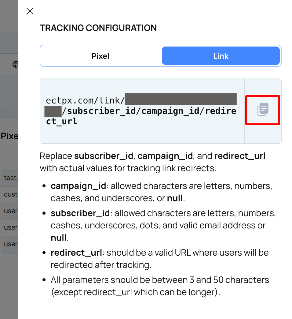 Copy Tracking Link