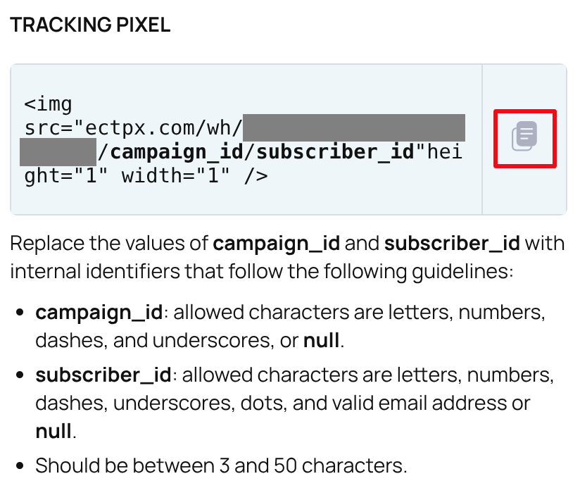 Copy Tracking Pixel