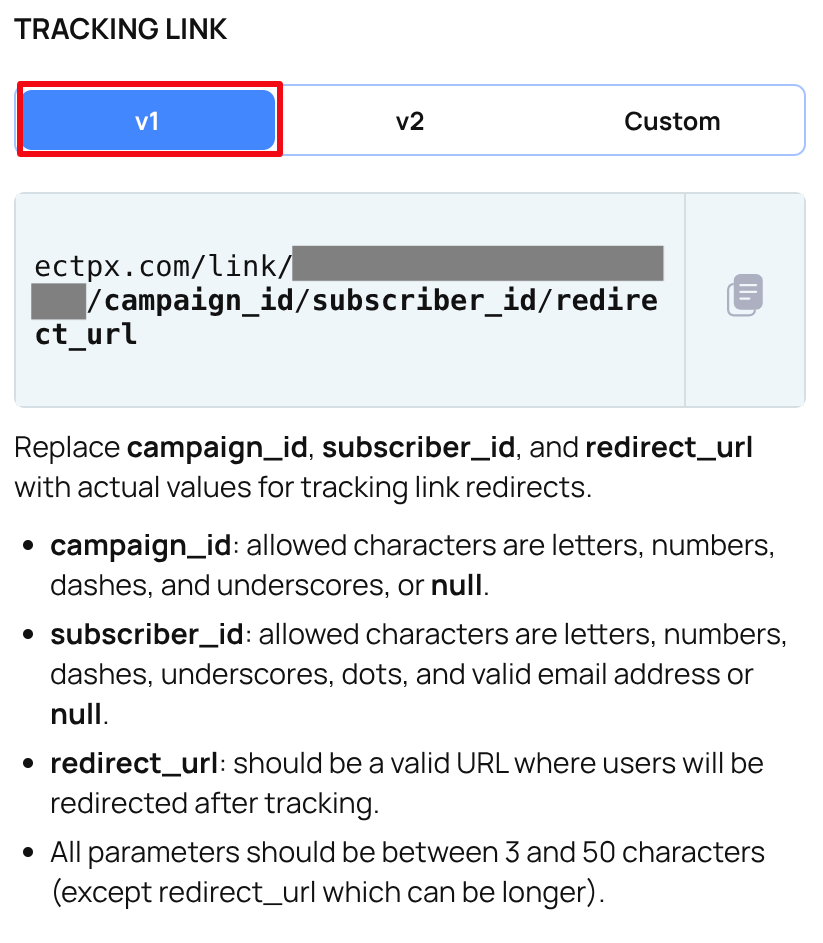 Get Tracking Link V1