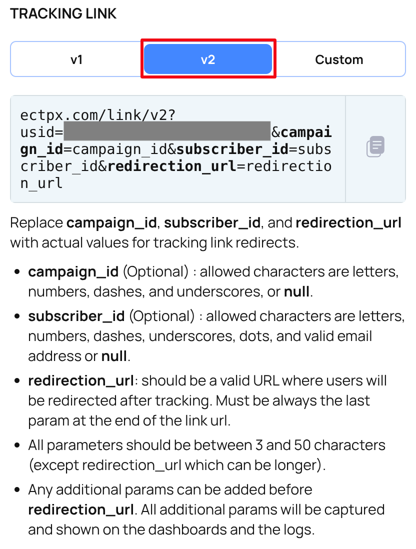 Get Tracking Link V2