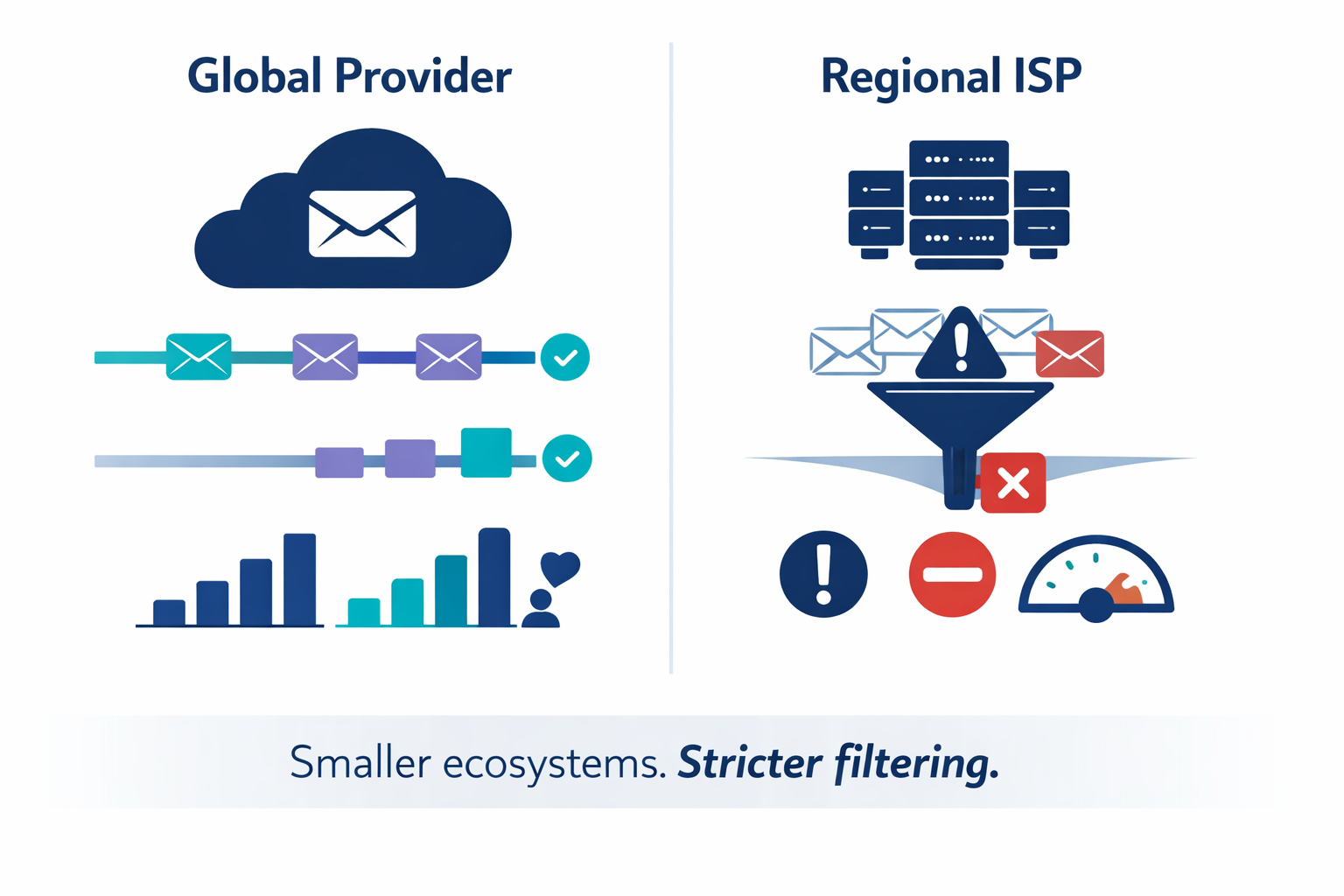 Why Regional ISPs Are Often Harder Than Gmail — and How to Send to Them Safely